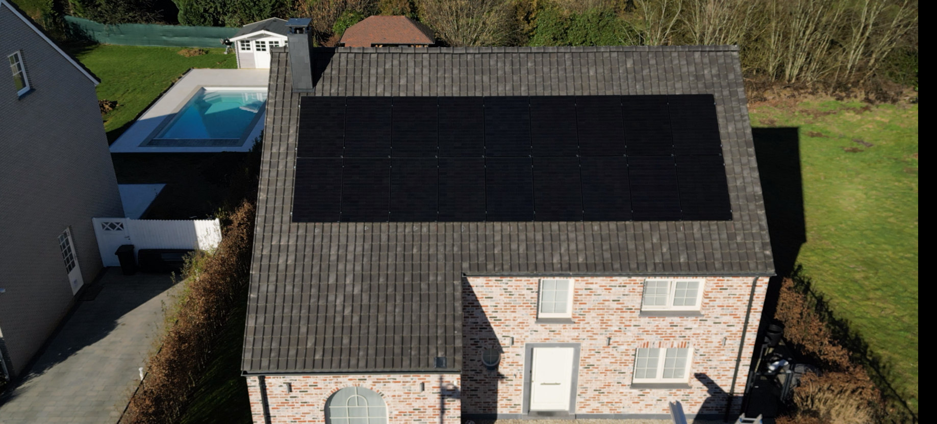 Installation photovoltaïque réalisée par CB Energy à Lasne, Brabant Wallon, pour produire de l’électricité verte et réduire la facture énergétique